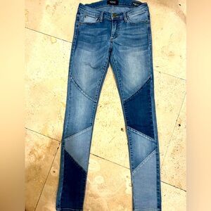 Buffalo David Bitton FAITH Mid Rise Skinny Stretch Jeans With Patches Jeans 26